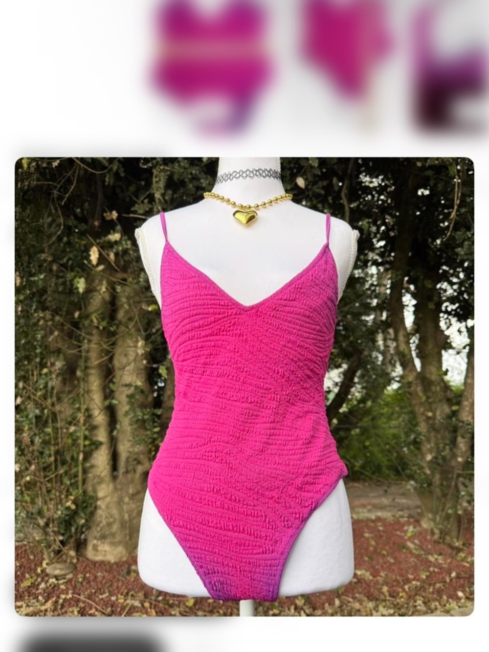 Women’s Textured Pink One-Piece Swimsuit